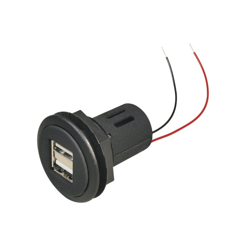 Stikd&aring;se USB dobbeltstik 12-24DC