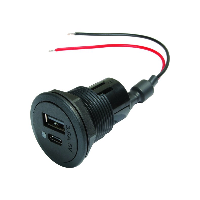 Stikd&aring;se USB dobbeltstik 12-24DC