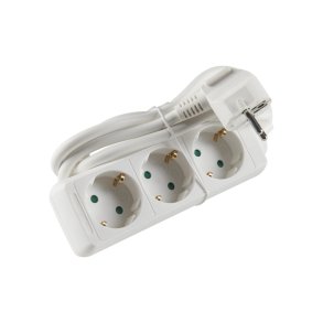 Forlængerledning 1,5 m. schuko med 3-vejs stikdåse