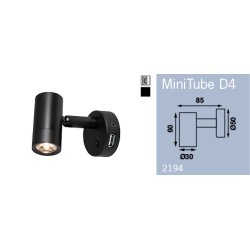 Spotlampe "Minitube D4" 12V USB