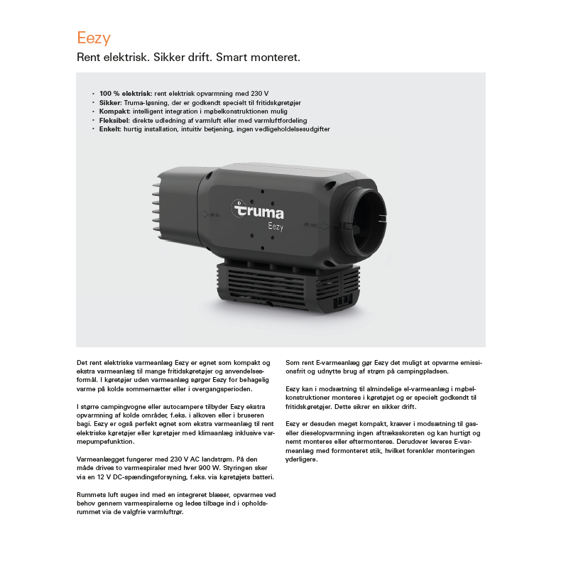 Varmeanl&aelig;g "Truma Eezy" 230V