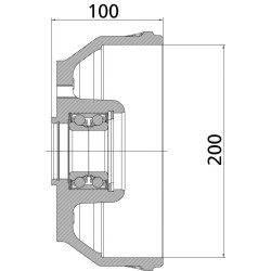 Bremsetromle "Knott"  112x5/M12x1,5 / 200x50 