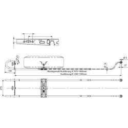 Reservehjulsholder Knott 1500-1850 mm.