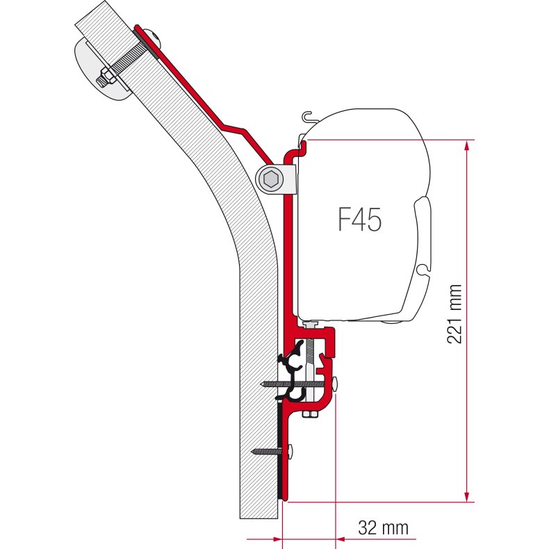 Adapterbeslag  til Fiamma Eriba-Touring
