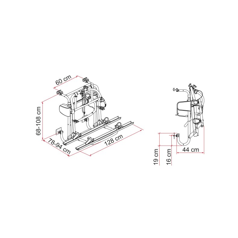 Cykelholder "Fiamma Lift 77 12V"