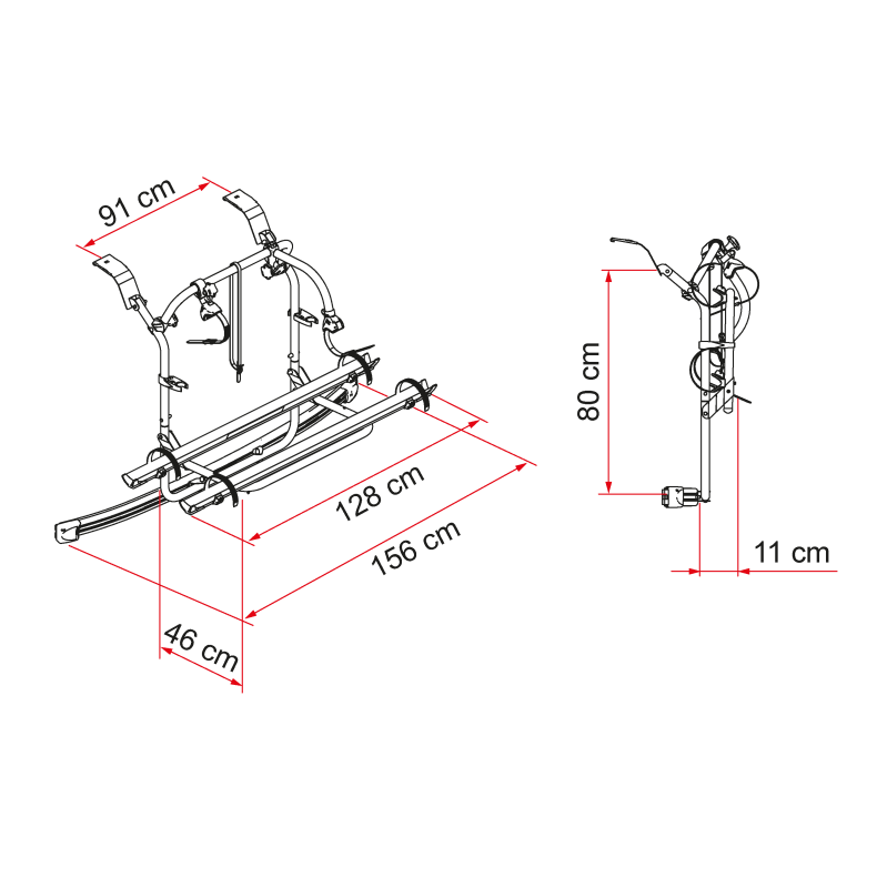 Cykelholder "Fiamma" Ford Custom / Custom Nugget