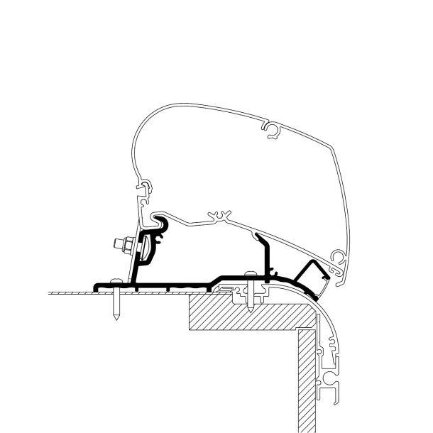 Monteringsskinne "Caravan Roof Top Adapter"